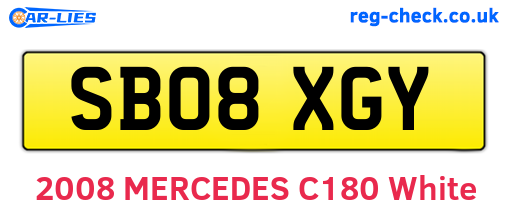 SB08XGY are the vehicle registration plates.