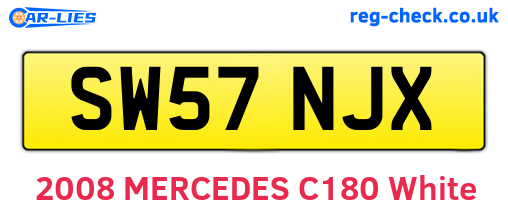SW57NJX are the vehicle registration plates.