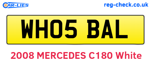 WH05BAL are the vehicle registration plates.