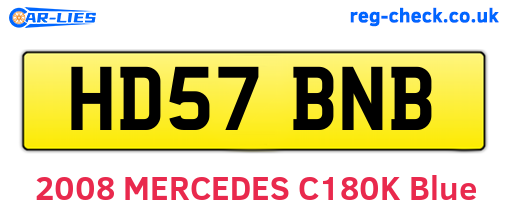 HD57BNB are the vehicle registration plates.