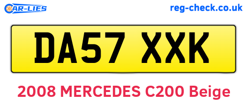 DA57XXK are the vehicle registration plates.