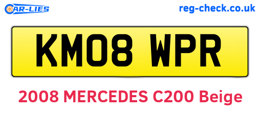 KM08WPR are the vehicle registration plates.