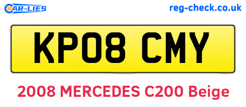 KP08CMY are the vehicle registration plates.