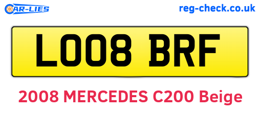 LO08BRF are the vehicle registration plates.