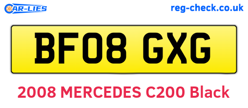 BF08GXG are the vehicle registration plates.