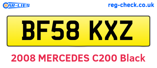 BF58KXZ are the vehicle registration plates.