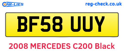 BF58UUY are the vehicle registration plates.