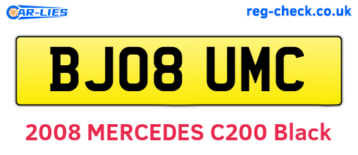BJ08UMC are the vehicle registration plates.