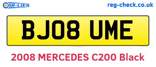 BJ08UME are the vehicle registration plates.