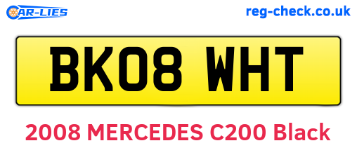 BK08WHT are the vehicle registration plates.