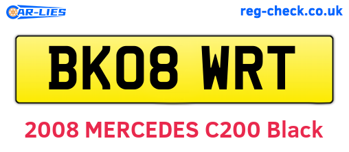 BK08WRT are the vehicle registration plates.