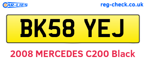 BK58YEJ are the vehicle registration plates.