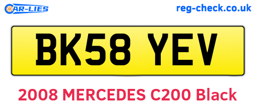 BK58YEV are the vehicle registration plates.