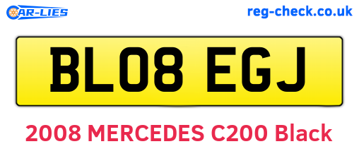 BL08EGJ are the vehicle registration plates.