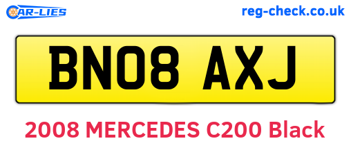BN08AXJ are the vehicle registration plates.