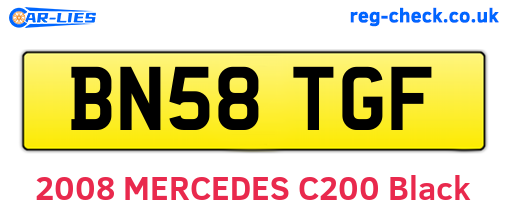 BN58TGF are the vehicle registration plates.
