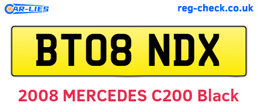 BT08NDX are the vehicle registration plates.