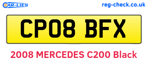 CP08BFX are the vehicle registration plates.