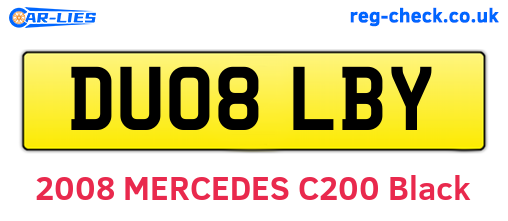 DU08LBY are the vehicle registration plates.