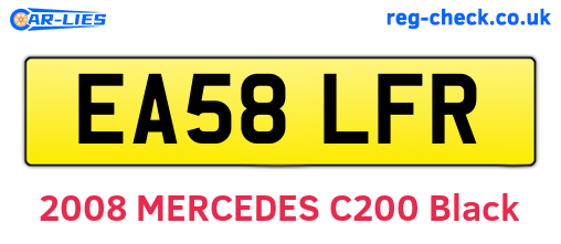EA58LFR are the vehicle registration plates.