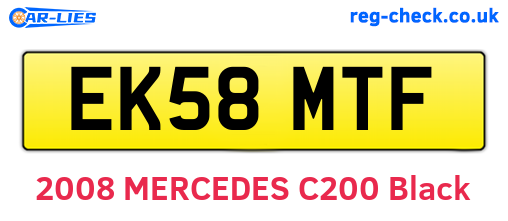 EK58MTF are the vehicle registration plates.
