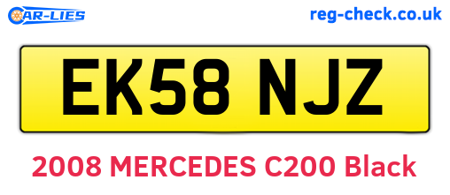 EK58NJZ are the vehicle registration plates.