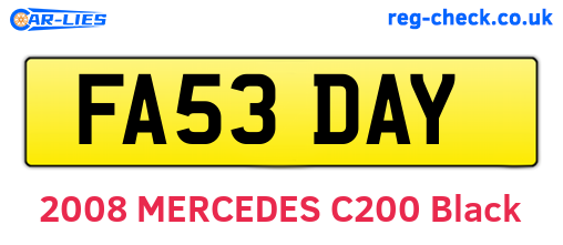 FA53DAY are the vehicle registration plates.