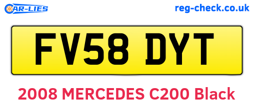 FV58DYT are the vehicle registration plates.