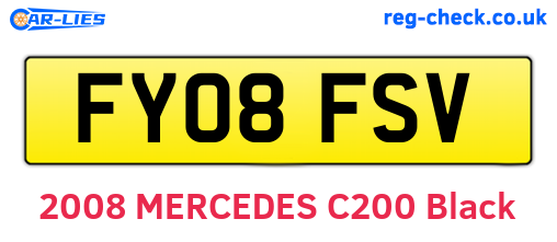FY08FSV are the vehicle registration plates.