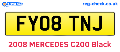 FY08TNJ are the vehicle registration plates.