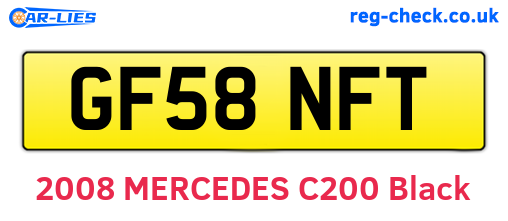 GF58NFT are the vehicle registration plates.