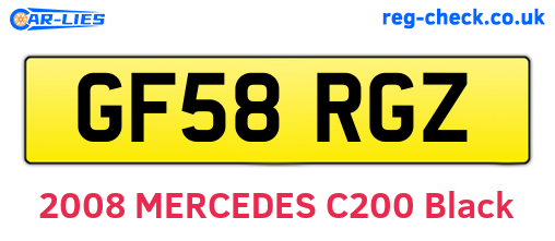 GF58RGZ are the vehicle registration plates.