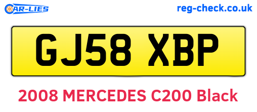 GJ58XBP are the vehicle registration plates.