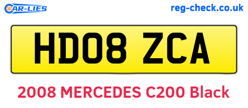 HD08ZCA are the vehicle registration plates.