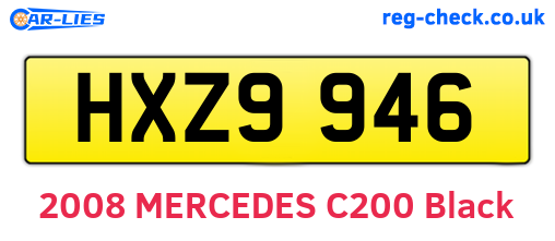 HXZ9946 are the vehicle registration plates.