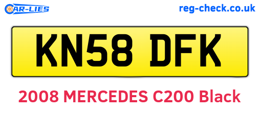 KN58DFK are the vehicle registration plates.