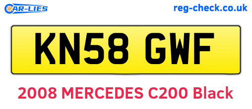 KN58GWF are the vehicle registration plates.