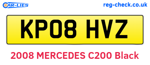 KP08HVZ are the vehicle registration plates.