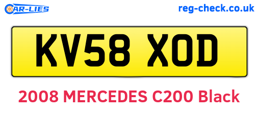 KV58XOD are the vehicle registration plates.