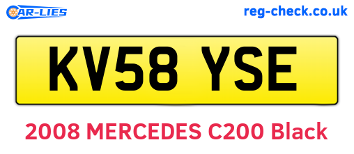 KV58YSE are the vehicle registration plates.