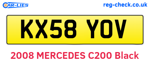 KX58YOV are the vehicle registration plates.