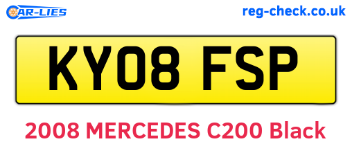 KY08FSP are the vehicle registration plates.