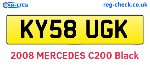 KY58UGK are the vehicle registration plates.