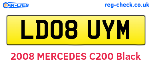 LD08UYM are the vehicle registration plates.