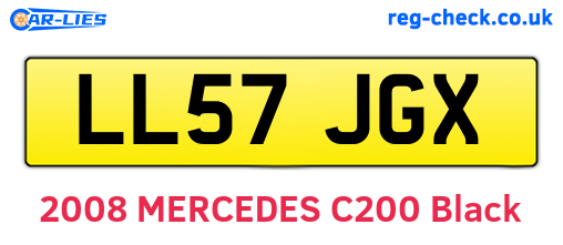 LL57JGX are the vehicle registration plates.