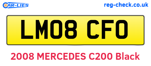 LM08CFO are the vehicle registration plates.
