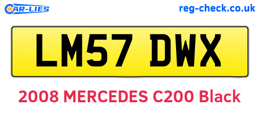 LM57DWX are the vehicle registration plates.