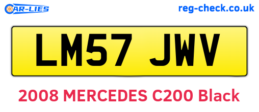 LM57JWV are the vehicle registration plates.