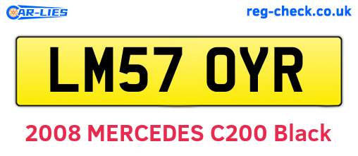 LM57OYR are the vehicle registration plates.