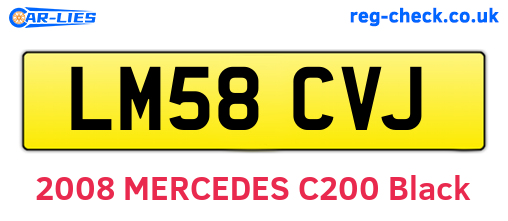 LM58CVJ are the vehicle registration plates.